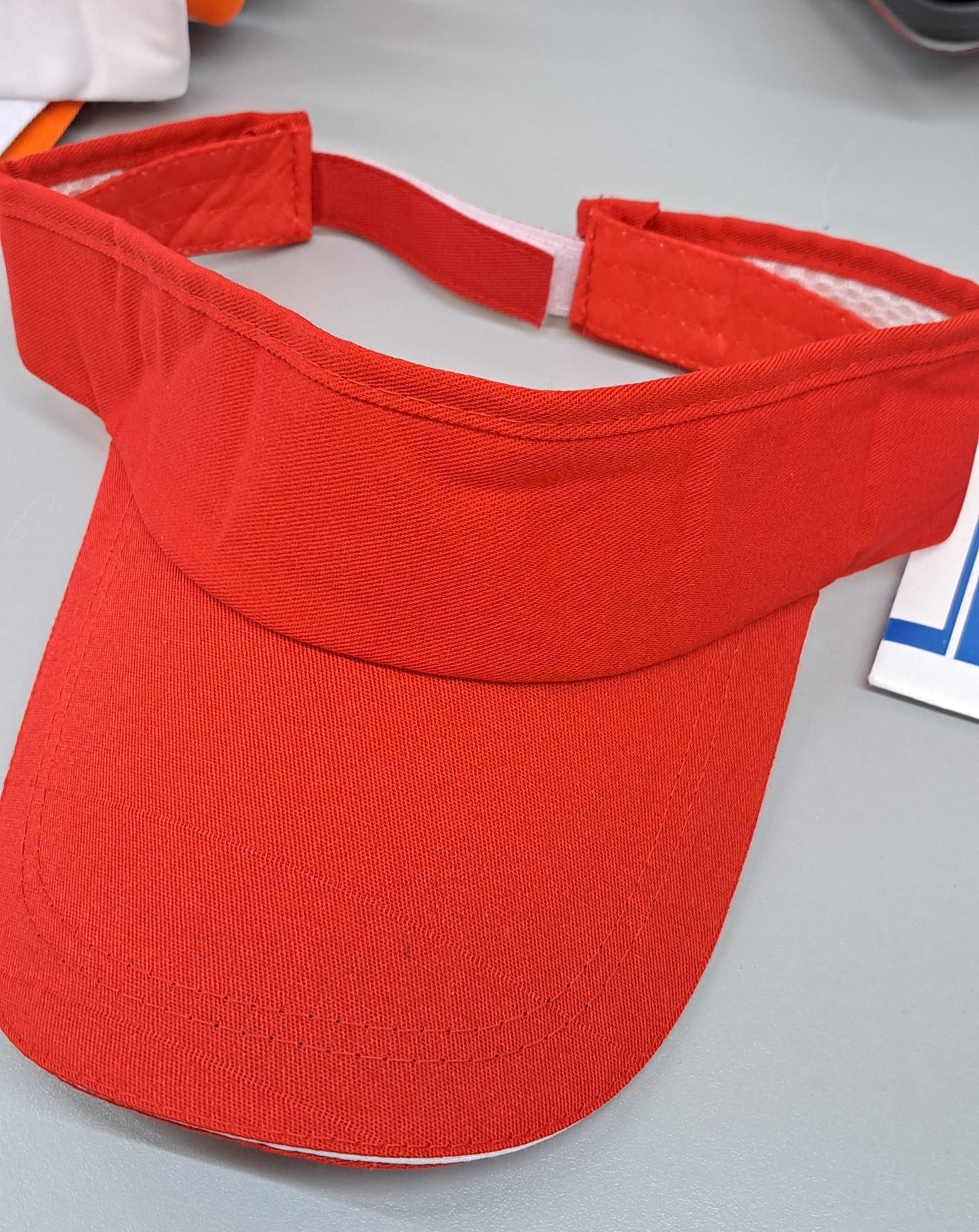 Red Sun Visor Velcro Adjust