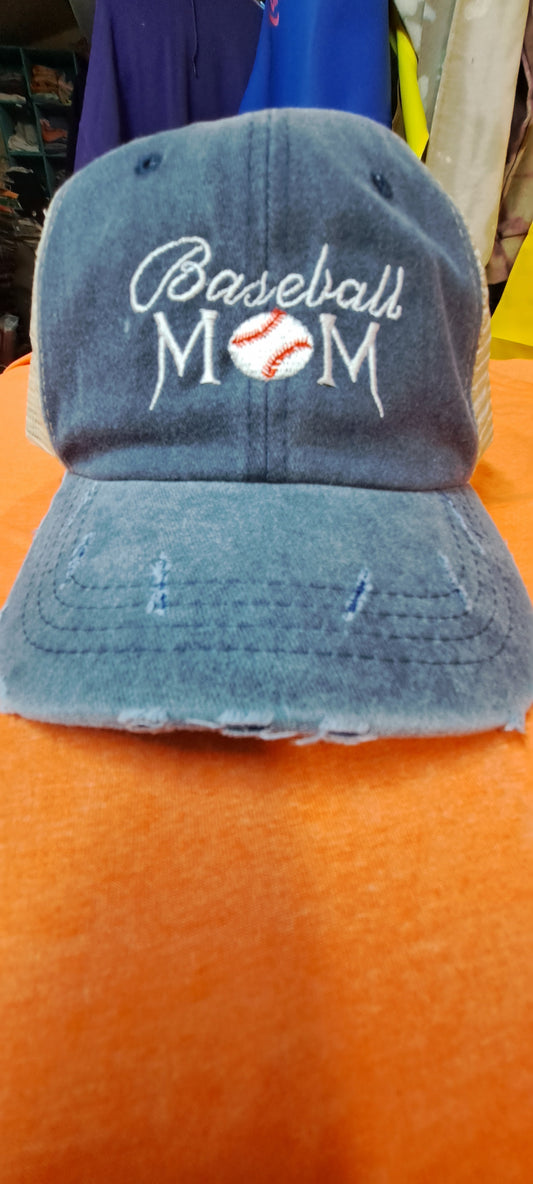 Baseball Mom Ponytail hat