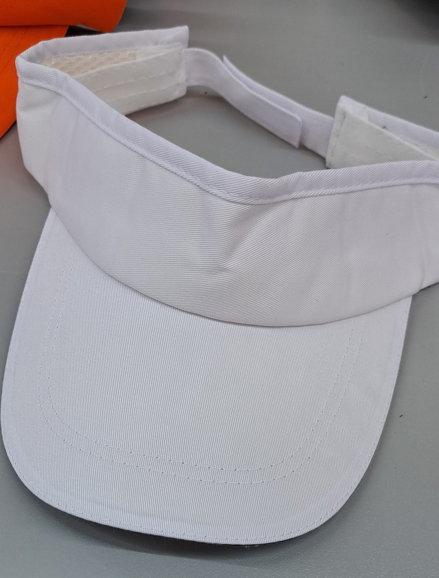 White Sun Visor Velcro Adjust