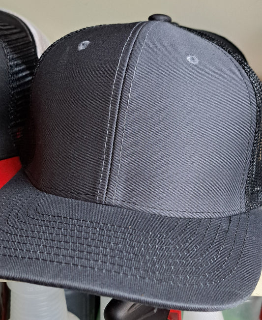BK Caps Charcoal/Black mesh snapback hat