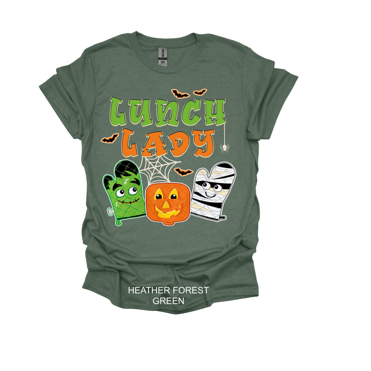 Lunch lady Halloween (pumpkin, oven mit)